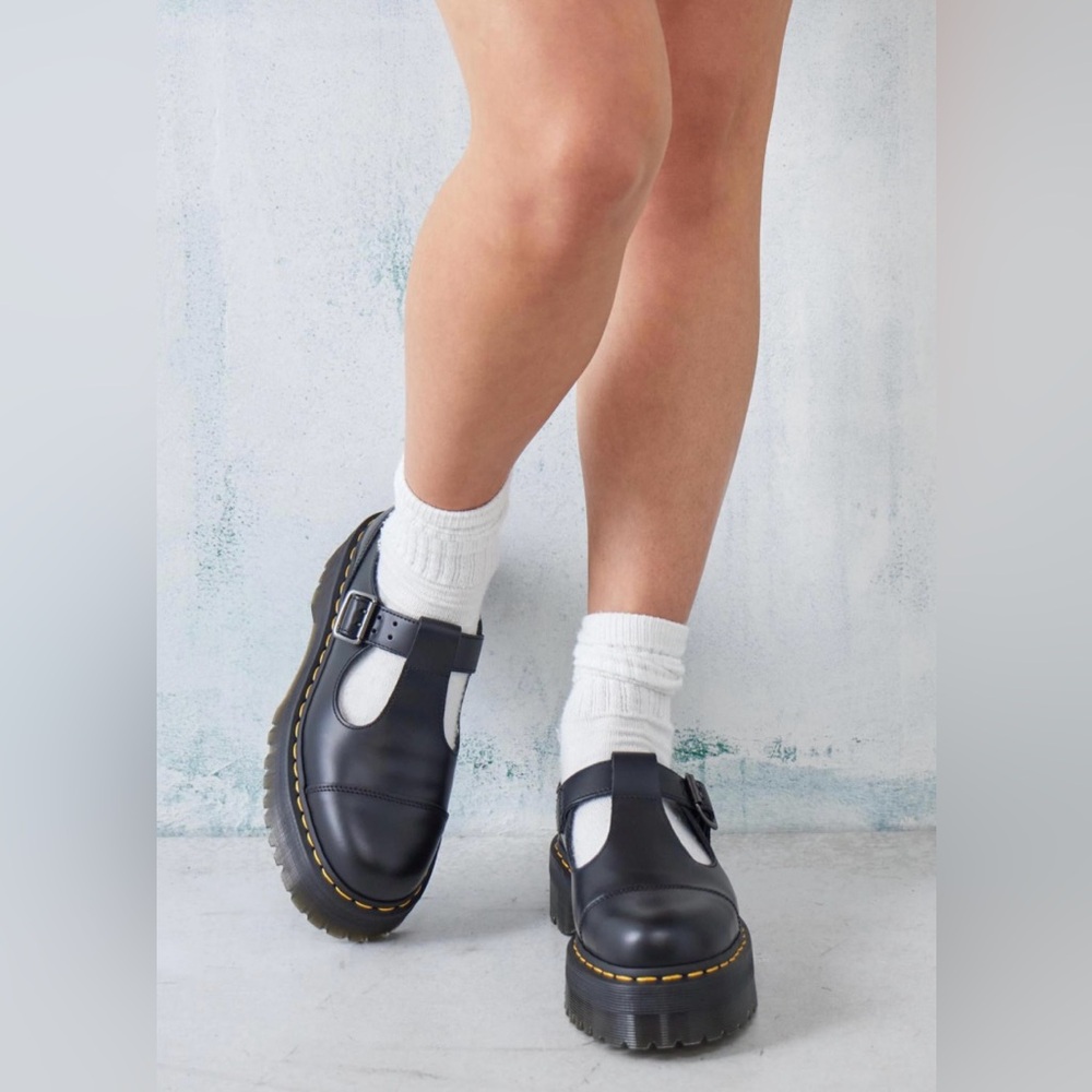 Dr. Martens Bethan Smooth Leather Platform Shoes